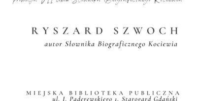 Zapraszamy na spotkanie autorskie z panem Ryszardem Szwochem