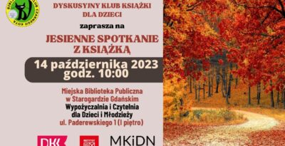 Dyskusyjny Klub Książki dla Dzieci zaprasza na jesienne spotkanie z książką