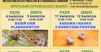 Kwietniowe zajęcia dla dzieci w bibliotece