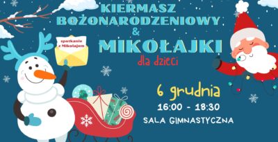 Kiermasz Bożonarodzeniowy połączony z Mikołajkami dla dzieci w Czarnej Wodzie